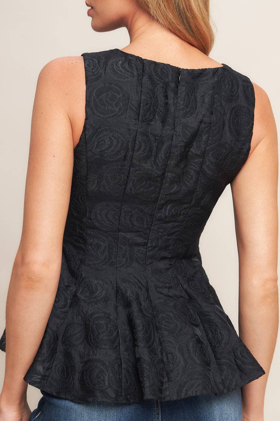 Midnight Rose Peplum Top