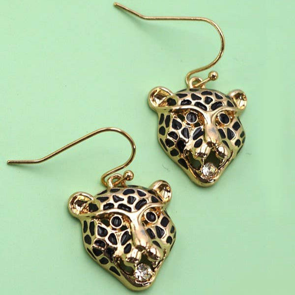 Leopard Rhinestone Earrings
