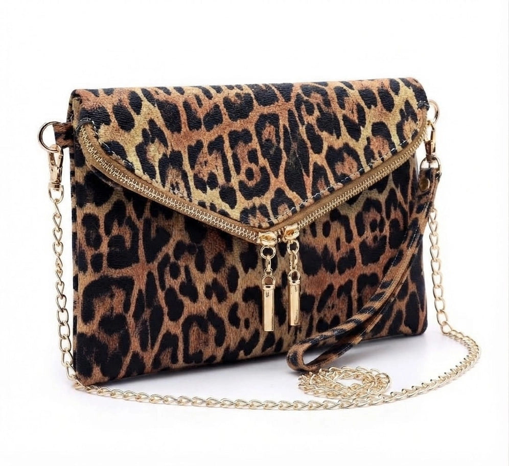 Sienna Leopard Print Envelope Crossbody Bag