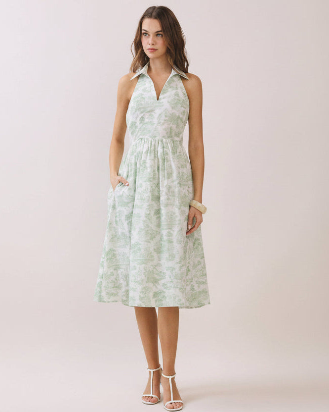 Dreamy Spring V Neck Halter Neck Dress