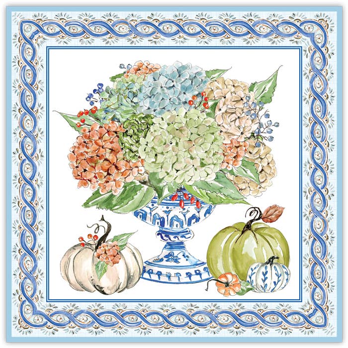 Blue Hydrangeas and Pumpkins Decrative Square Placemat
