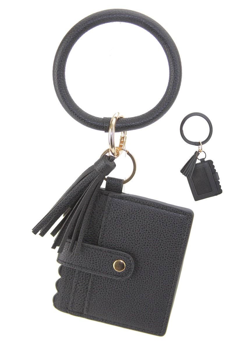 Scalloped Card Holder Keyring Wallet