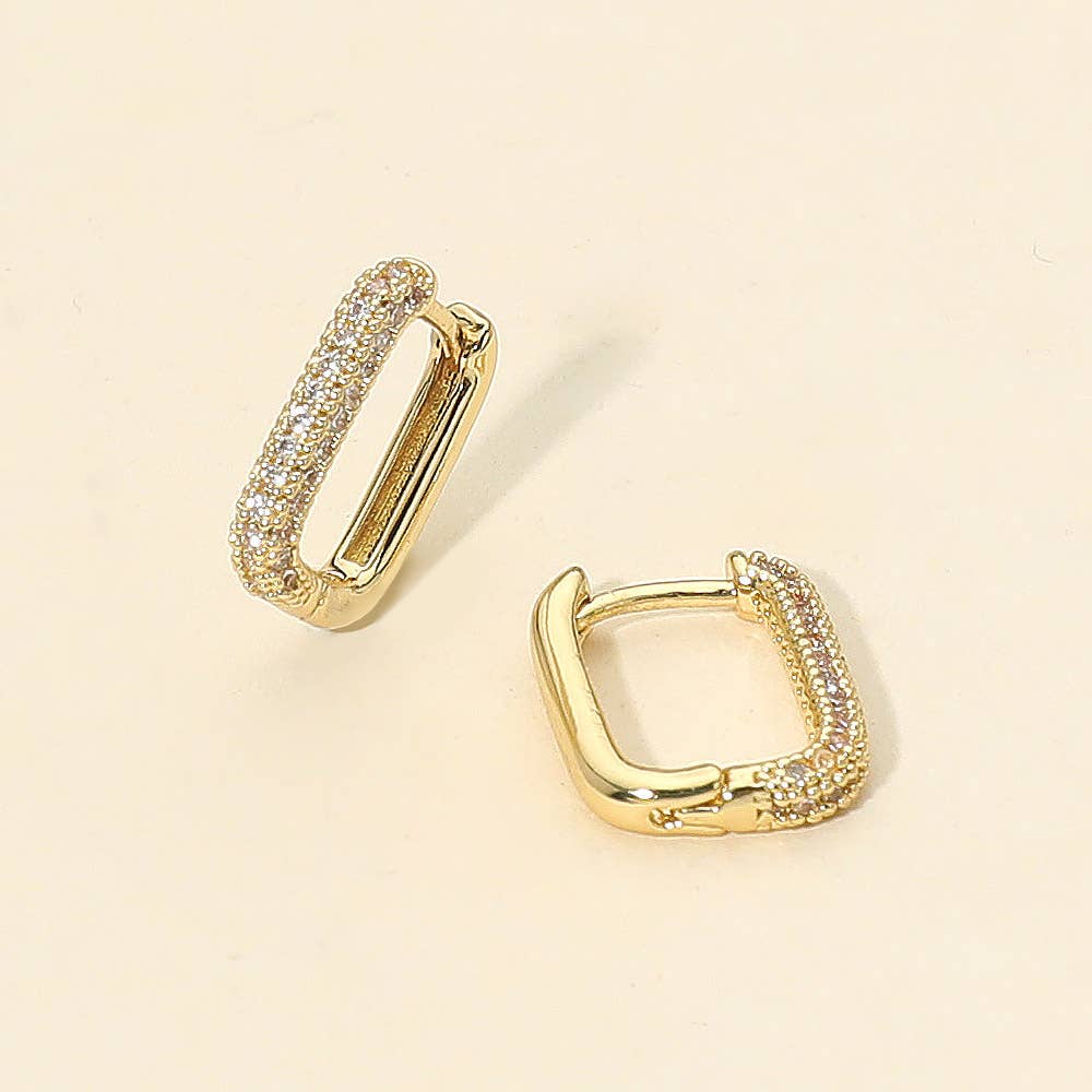 Gold Dipped Square Hoop Earrings
