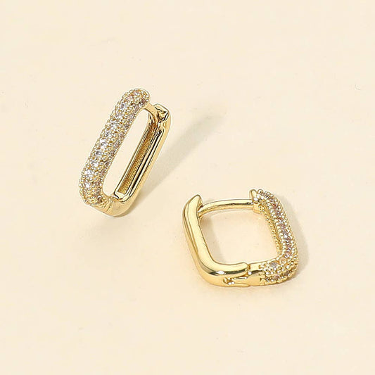 Gold Dipped Square Hoop Earrings