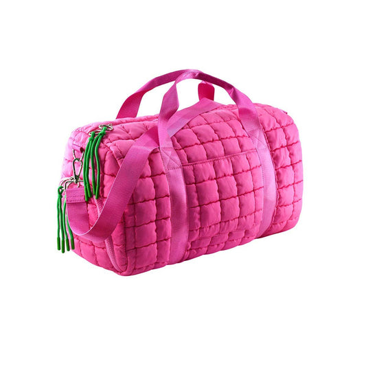 Pink Quilted Puffer Weekender
