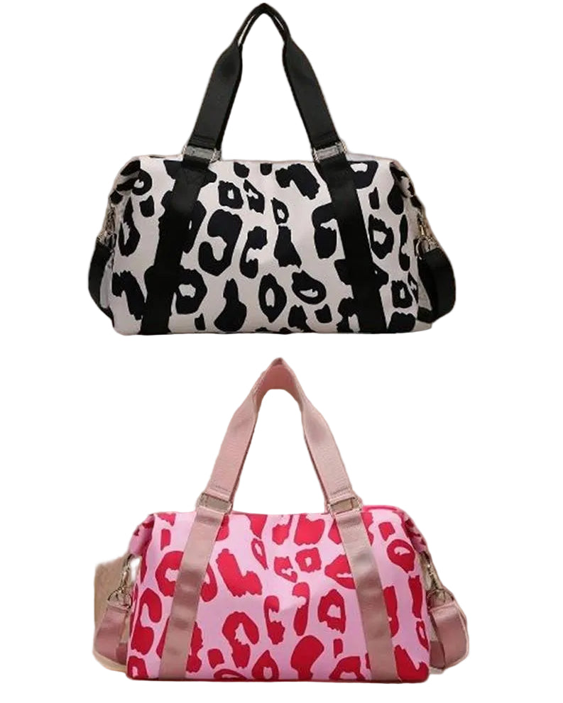 Leopard Print Large Duffle Bag