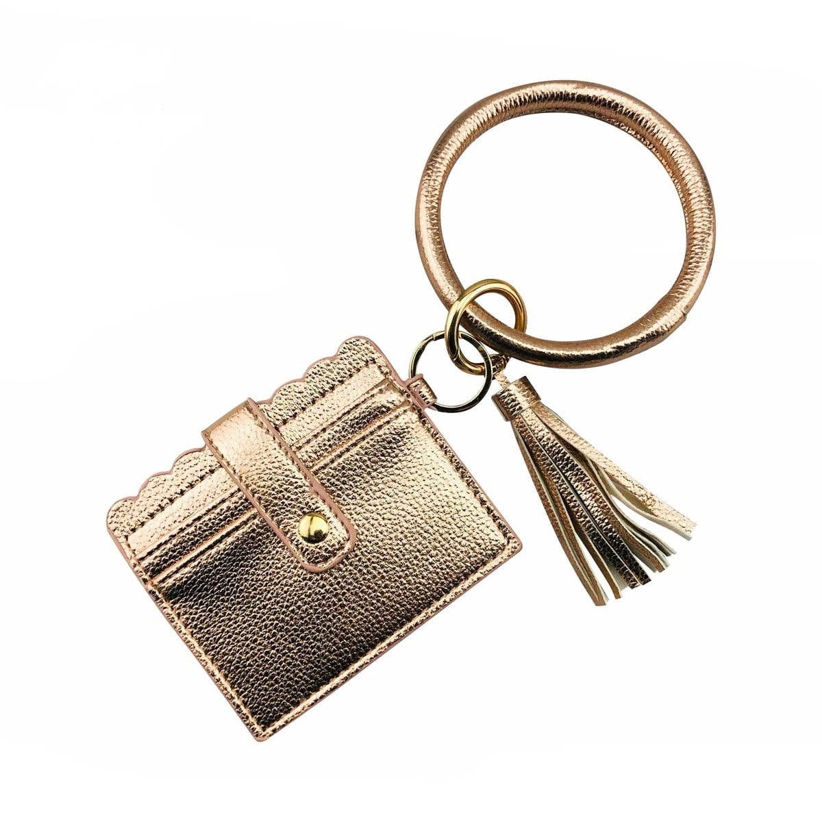 Scalloped Card Holder Keyring Wallet