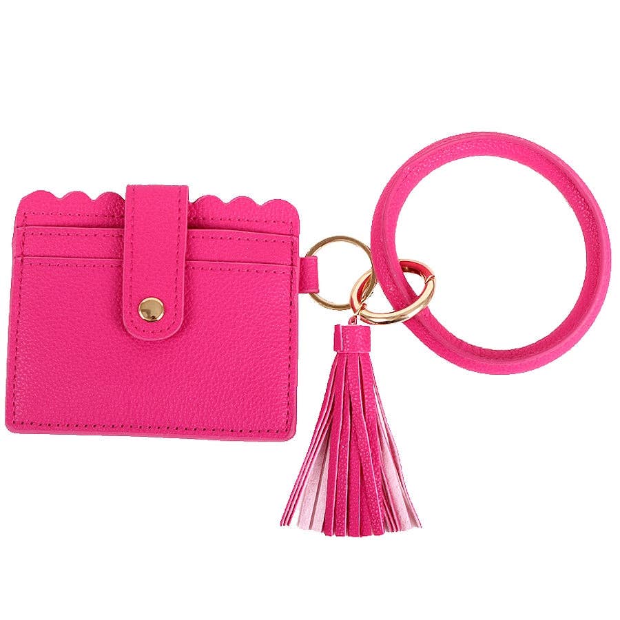 Scalloped Card Holder Keyring Wallet