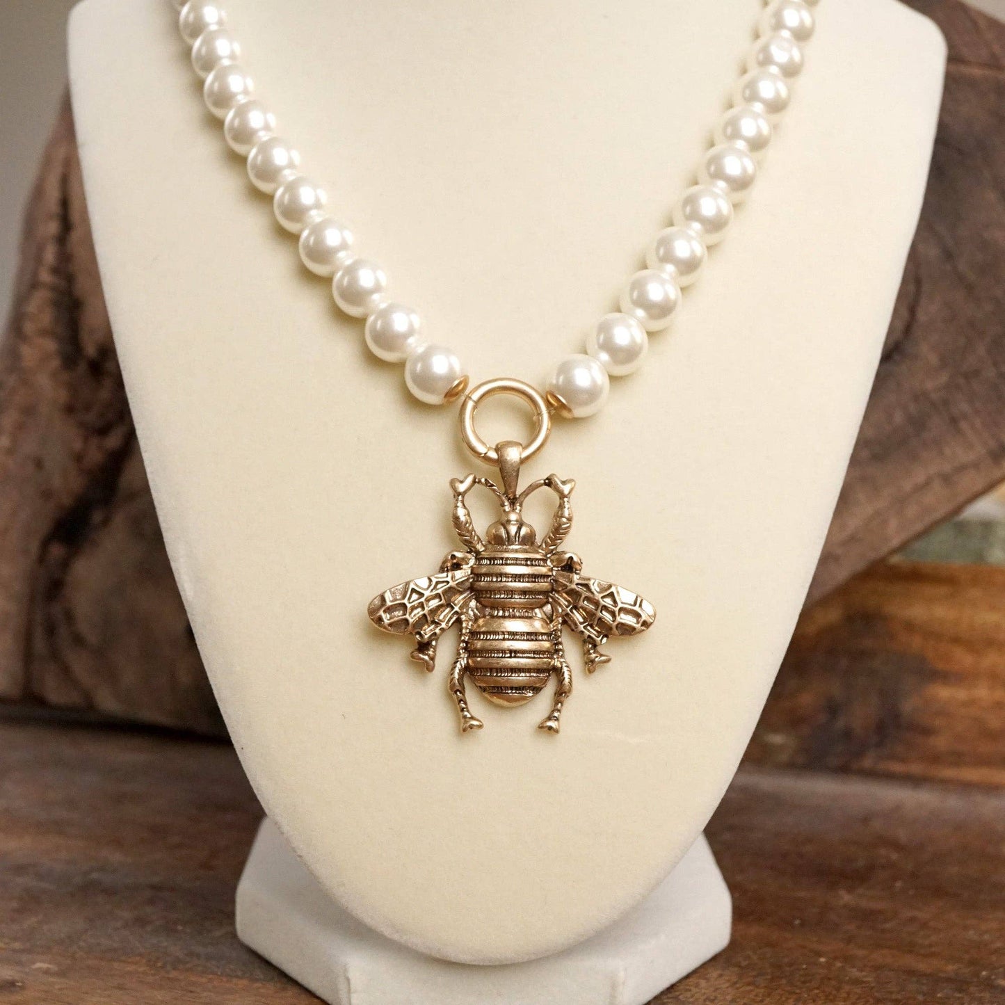 Boho Bee Pearls Statement Timeless Necklace