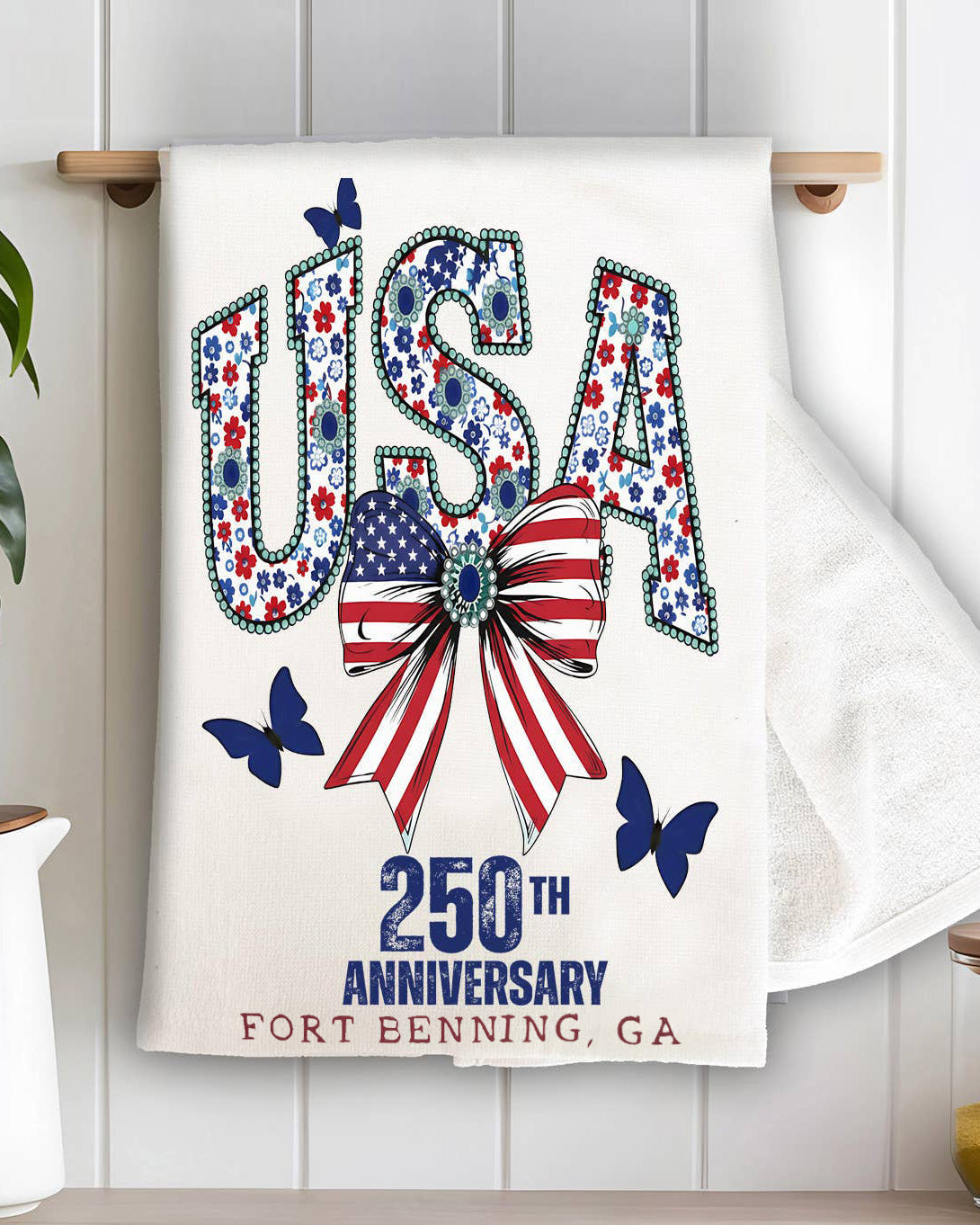 Fort Benning USA 250 Anniversary America Terry Towel
