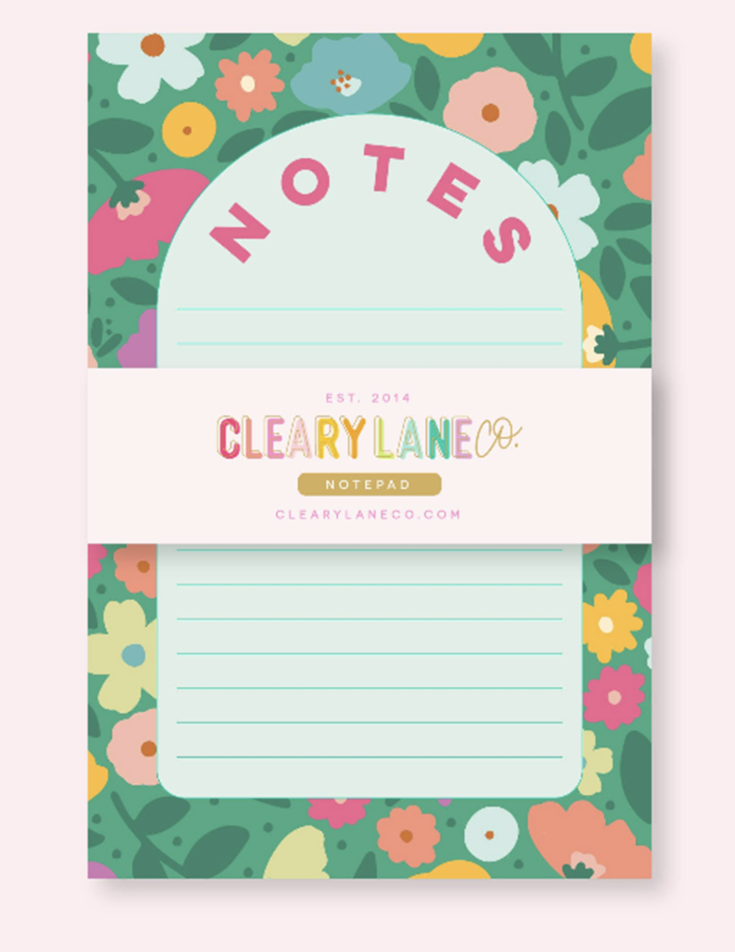Emerald Rainbow Meadows Weekly Planner & Notepad Gift