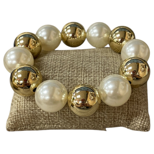Gold & Pearl Glam Beaded Bracelet