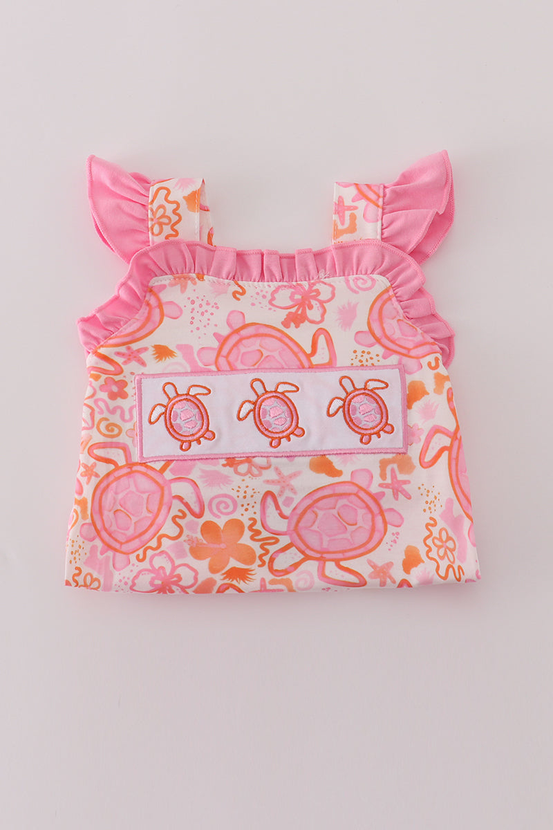 Pink Turtle Ruffle Bubble